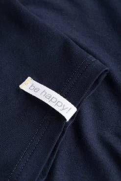 Basic T-Shirt In Dunkelblau Mit Kontrastdetail In Gelb Mix Und Match Viskose/Elasthan -Pyjamas Für Zuhause 1222061 16516 10