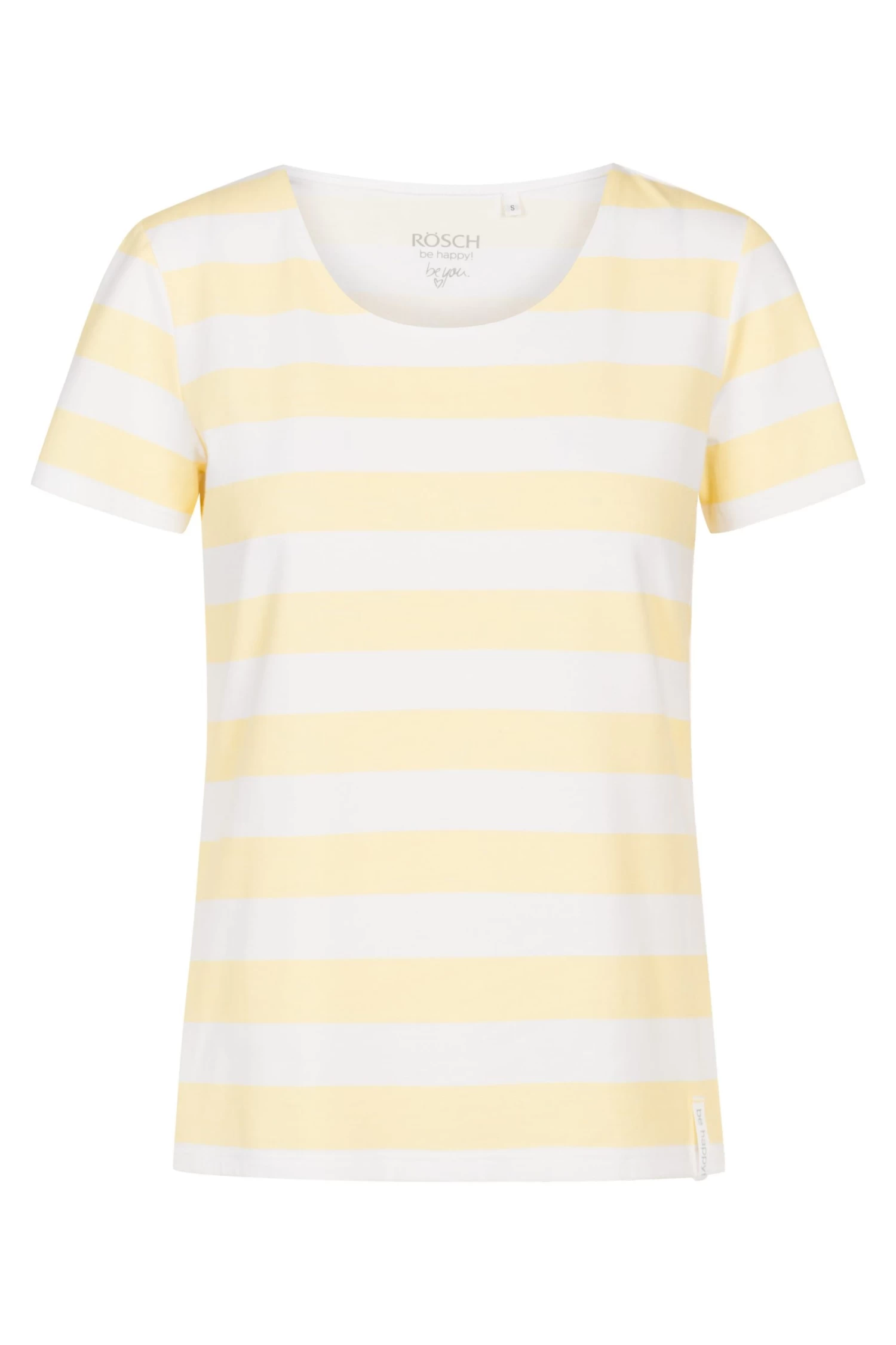 T-Shirt Im Sommerlichen Ringeldruck Gelb-Weiß Mix Und Match Baumwolle/Elasthan 2 T-Shirt Im Sommerlichen Ringeldruck Gelb-Weiß Mix Und Match Baumwolle/Elasthan - Image 2
