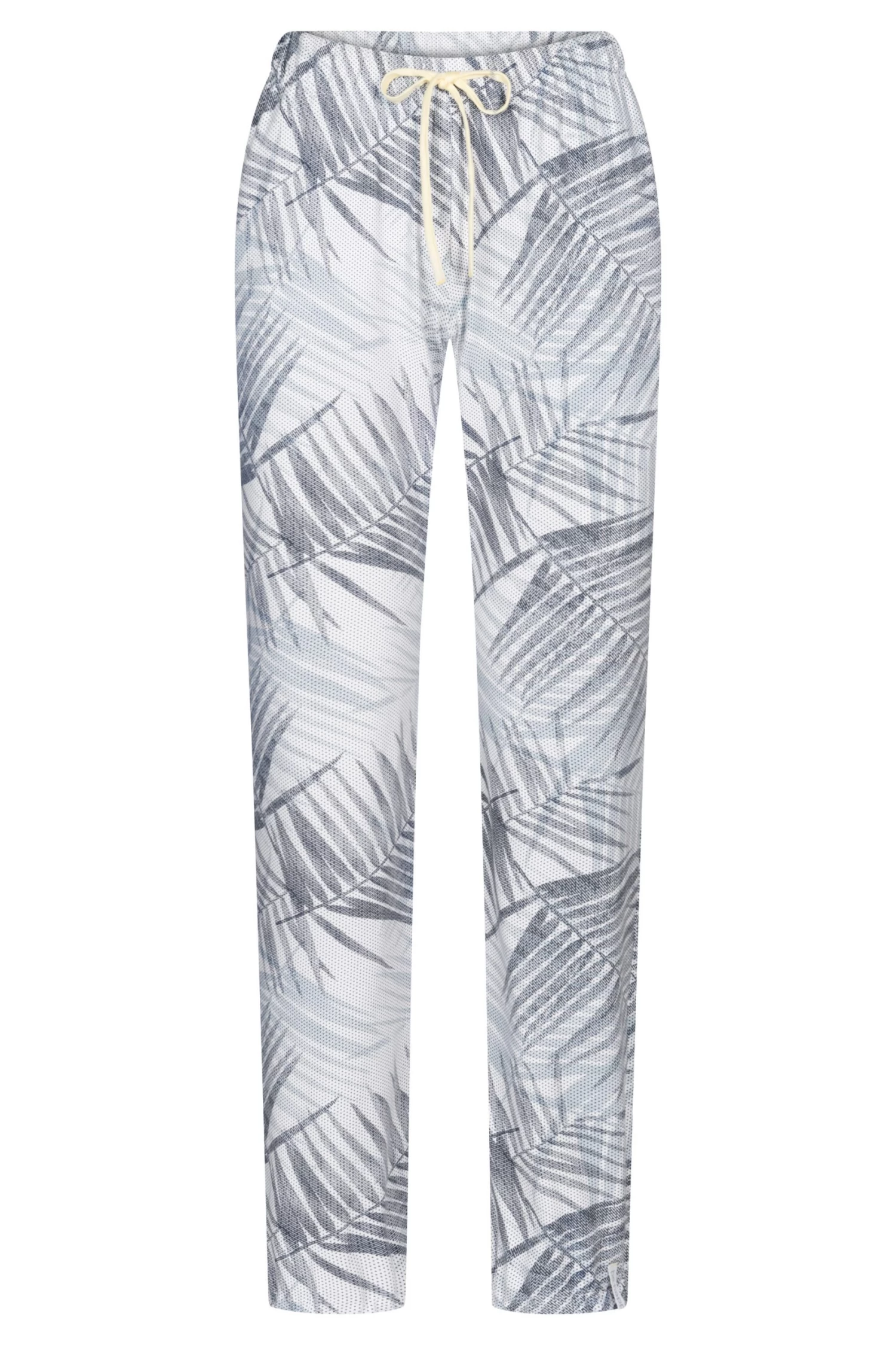 Loungehose Im Palmenprint Mit Kontrastdetail In Pastell-Gelb Mix Und MatchBaumwolle/Elasthan 2 Loungehose Im Palmenprint Mit Kontrastdetail In Pastell-Gelb Mix Und MatchBaumwolle/Elasthan - Image 2