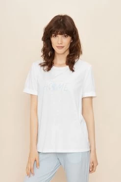 T-Shirt Mit Schriftzug "Save Our Home" Mix Und Match 100% Baumwolle