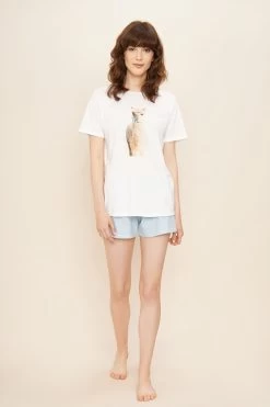 T-Shirt Mit Frontmotiv "Alpaka" Mix Und Match 100% Baumwolle -Pyjamas Für Zuhause 1222092 11710 3