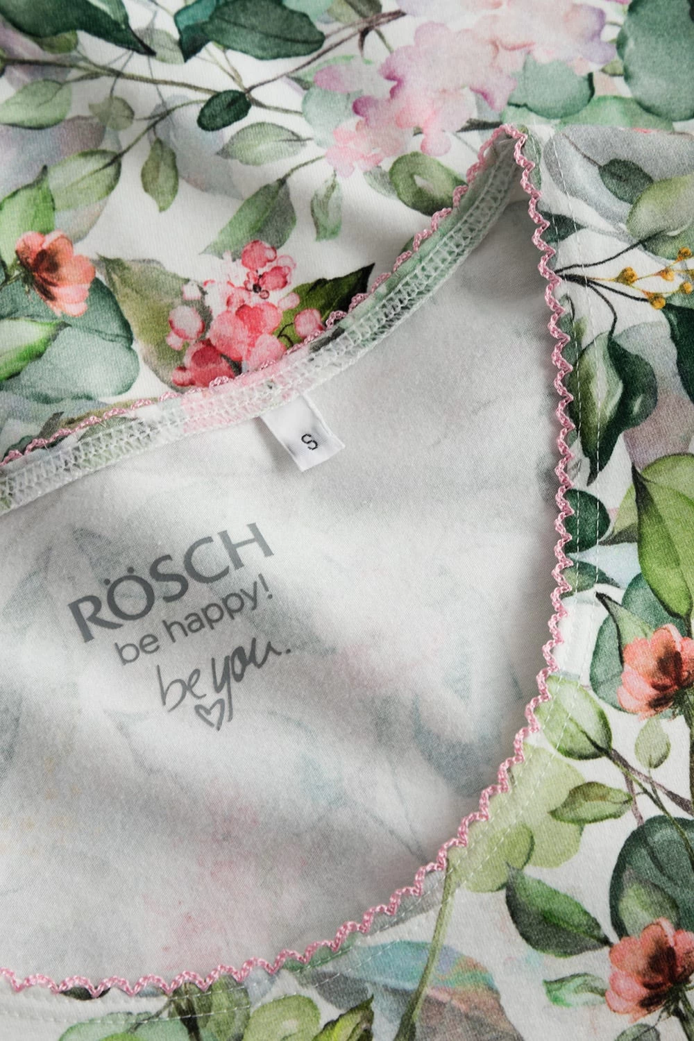 Pyjamashirt Im Frischen Blumendruck Grün-Rosa Mix & Match Baumwolle/Elasthan 5 Pyjamashirt Im Frischen Blumendruck Grün-Rosa Mix & Match Baumwolle/Elasthan - Image 5