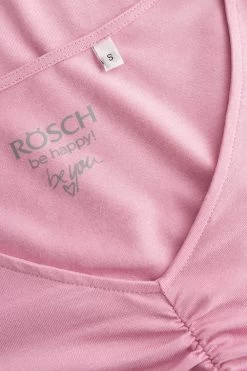 Pyjamashirt In Rosa Uni V-Ausschnitt Mix & Match Viskose/Elasthan -Pyjamas Für Zuhause 1222111 10025 4
