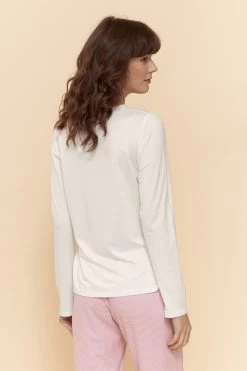 Pyjamashirt Knopfleiste Uni Creme-Weiß Mix & Match Lyocell/Elasthan -Pyjamas Für Zuhause 1222112 11727 2