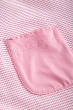 Pyjamashirt Im Rosa Ringel Ripp-Struktur Brusttasche Mix & Match 100% Baumwolle -Pyjamas Für Zuhause 1222113 16380 6