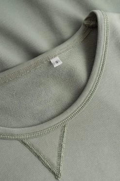 Sweatshirt Mit Ziernähten Grün Uni Mix & Match Baumwolle/Elasthan -Pyjamas Für Zuhause 1222114 11575 4