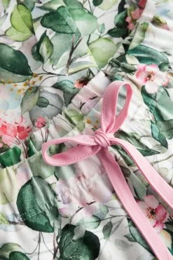 Pyjamahose Im Frischen Blumendruck Grün-Rosa Mix & Match Baumwolle/Elasthan -Pyjamas Für Zuhause 1222122 16403 5