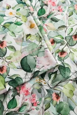 Pyjamahose Im Frischen Blumendruck Grün-Rosa Mix & Match Baumwolle/Elasthan -Pyjamas Für Zuhause 1222122 16403 6