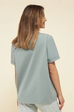 T-Shirt Mit Schriftzug "The Future Is Ours!" Uni Mix & Match 100% Baumwolle -Pyjamas Für Zuhause 1222141 11575 2