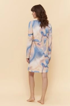 Nachthemd Im Grafischen Druck Pastellfarben A-Linie Baumwolle/Elasthan -Pyjamas Für Zuhause 1222150 16341 2