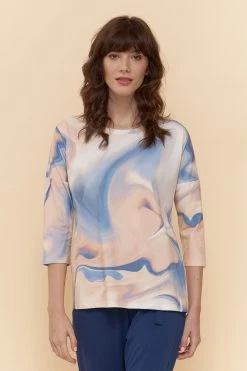 Shirt Im Grafischen Druck Pastellfarben Mix & Match Baumwolle/Elasthan