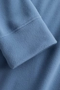 Fleece-Loungejacke Mit Modernem Kragen Tasche Blau Mix & Match Polyester -Pyjamas Für Zuhause 1222163 11998 5