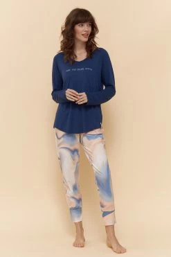 7/8-Hose Im Grafischen Druck Pastellfarben Mix & Match Baumwolle/Elasthan -Pyjamas Für Zuhause 1222170 16341 3