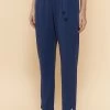 7/8-Pyjamahose Mit Bindeband Raffungen Blau Mix & Match Viskose/Elasthan