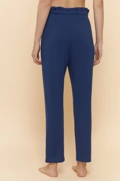7/8-Pyjamahose Mit Bindeband Raffungen Blau Mix & Match Viskose/Elasthan -Pyjamas Für Zuhause 1222171 11714 2