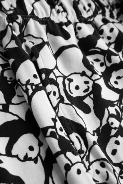 7/8-Pyjamahose Im Panda-Druck Schwarz-Weiß Taschen Mix & Match 100% Baumwolle -Pyjamas Für Zuhause 1222193 10996 5