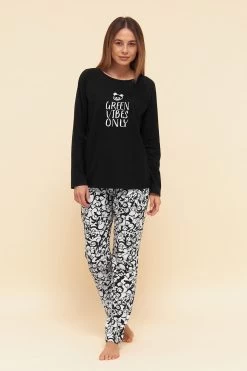 Pyjamahose Im Panda-Druck Schwarz-Weiß Taschen Mix & Match 100% Baumwolle -Pyjamas Für Zuhause 1222194 10996 3