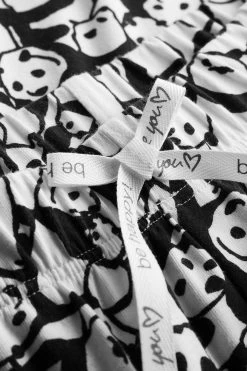 Pyjamahose Im Panda-Druck Schwarz-Weiß Taschen Mix & Match 100% Baumwolle -Pyjamas Für Zuhause 1222194 10996 4