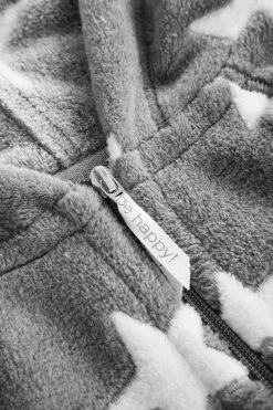 Kapuzenmantel Aus Flausch Kuschelig Reißverschluss Polyester -Pyjamas Für Zuhause 1222195 16579 11