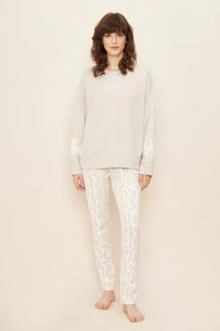 Sweatshirt Mit Details Im Schlangenprint Animalprint Pastellfarben Baumwolle/Elasthan 10 Sweatshirt Mit Details Im Schlangenprint Animalprint Pastellfarben Baumwolle/Elasthan -Pyjamas Für Zuhause 1223007 10462 26