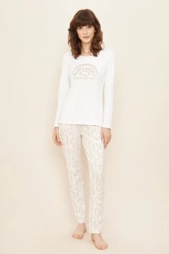 Sweathose Im Schlangenprint Animalprint Pastellfarben Loungehose Baumwolle/Elasthan -Pyjamas Für Zuhause 1223008 16712 26