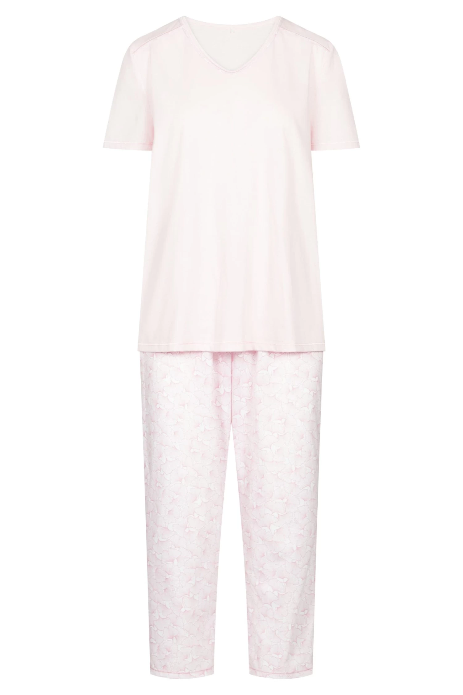 Pyjama Kurz Mit Gingkoblätter-Druck Rosa Verspielt 100% Baumwolle 6 Pyjama Kurz Mit Gingkoblätter-Druck Rosa Verspielt 100% Baumwolle - Image 6