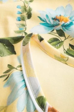 Bigshirt Im Blumendruck Gelb Kimono-Style 100% Baumwolle -Pyjamas Für Zuhause 1223379 16501 3