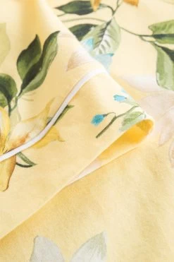 Bigshirt Im Blumendruck Gelb Kimono-Style 100% Baumwolle -Pyjamas Für Zuhause 1223379 16501 5