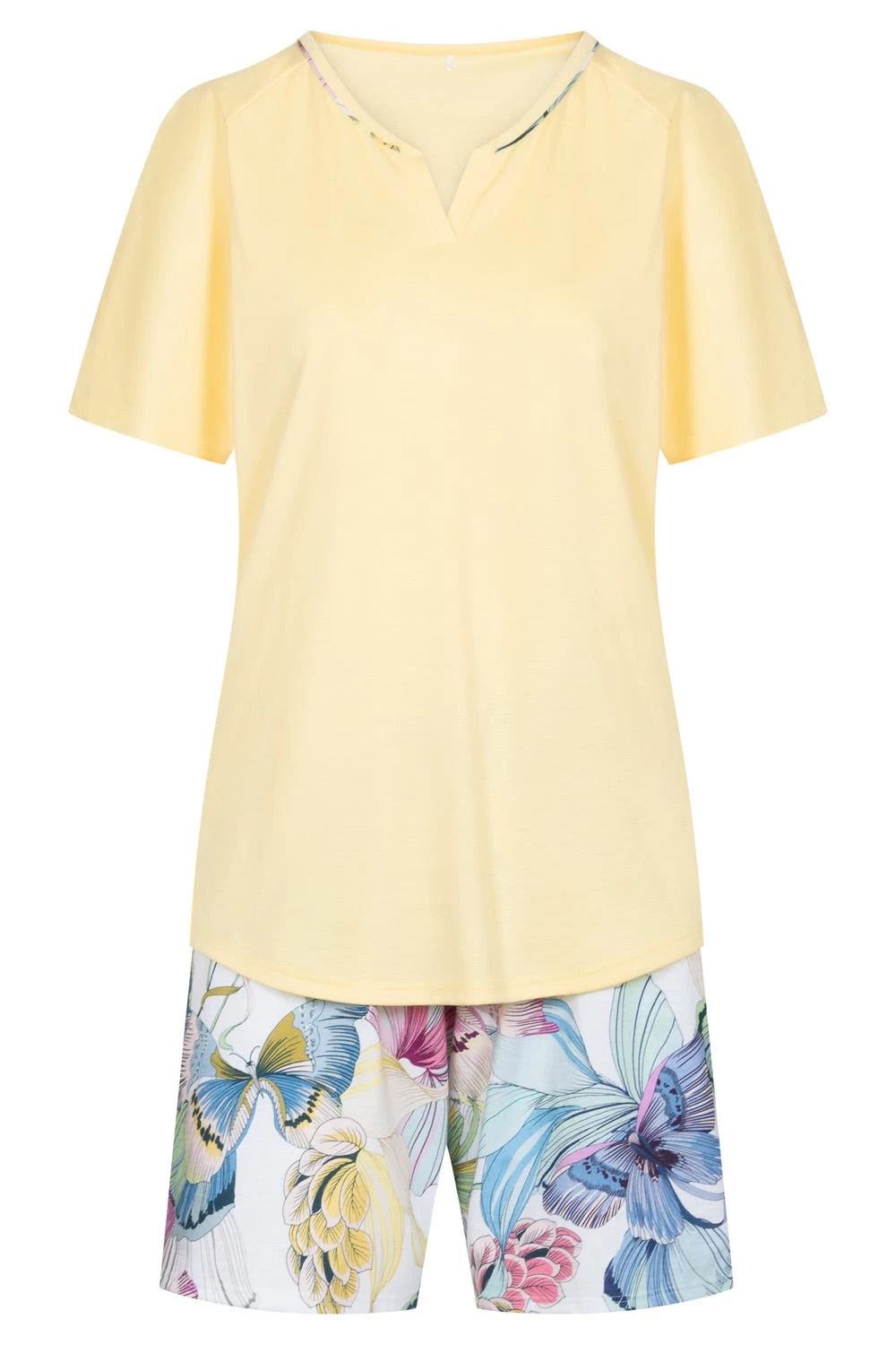 Pyjama Mit Schmetterlingsdruck Fröhlich Sommerlich Baumwolle/Modal 2 Pyjama Mit Schmetterlingsdruck Fröhlich Sommerlich Baumwolle/Modal - Image 2