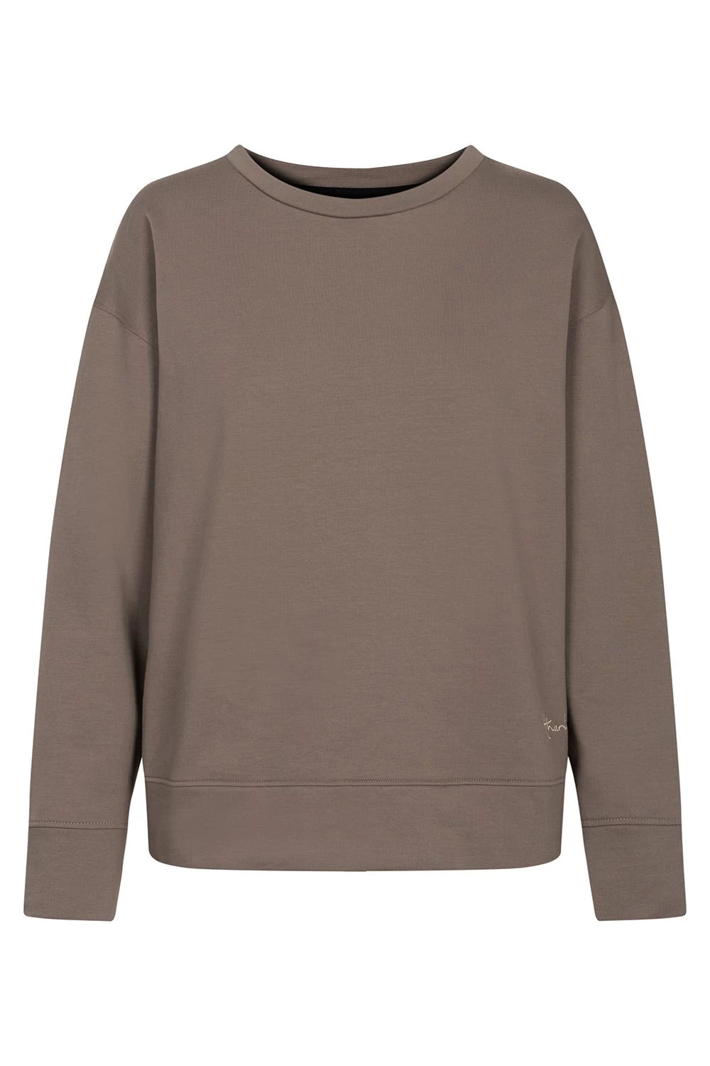 Sweatshirt Mit Stickerei "thanks" Braun Rundhals Bio-Baumwolle/Elasthan 2 Sweatshirt Mit Stickerei "thanks" Braun Rundhals Bio-Baumwolle/Elasthan - Image 2