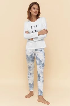 Basic Langarmshirt Mit Schriftzug "love Yourself, Love The Planet" Mix & Match 100% Bio-Baumwolle -Pyjamas Für Zuhause 1223406 11710 3