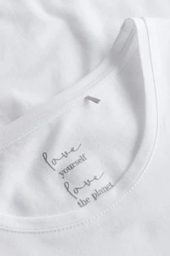 Basic Langarmshirt Mit Schriftzug "love Yourself, Love The Planet" Mix & Match 100% Bio-Baumwolle -Pyjamas Für Zuhause 1223406 11710 4