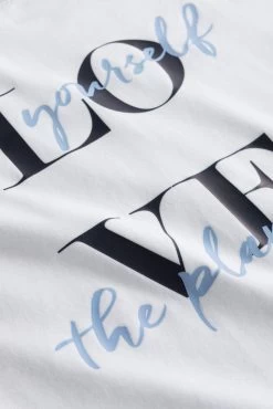 Basic Langarmshirt Mit Schriftzug "love Yourself, Love The Planet" Mix & Match 100% Bio-Baumwolle -Pyjamas Für Zuhause 1223406 11710 5