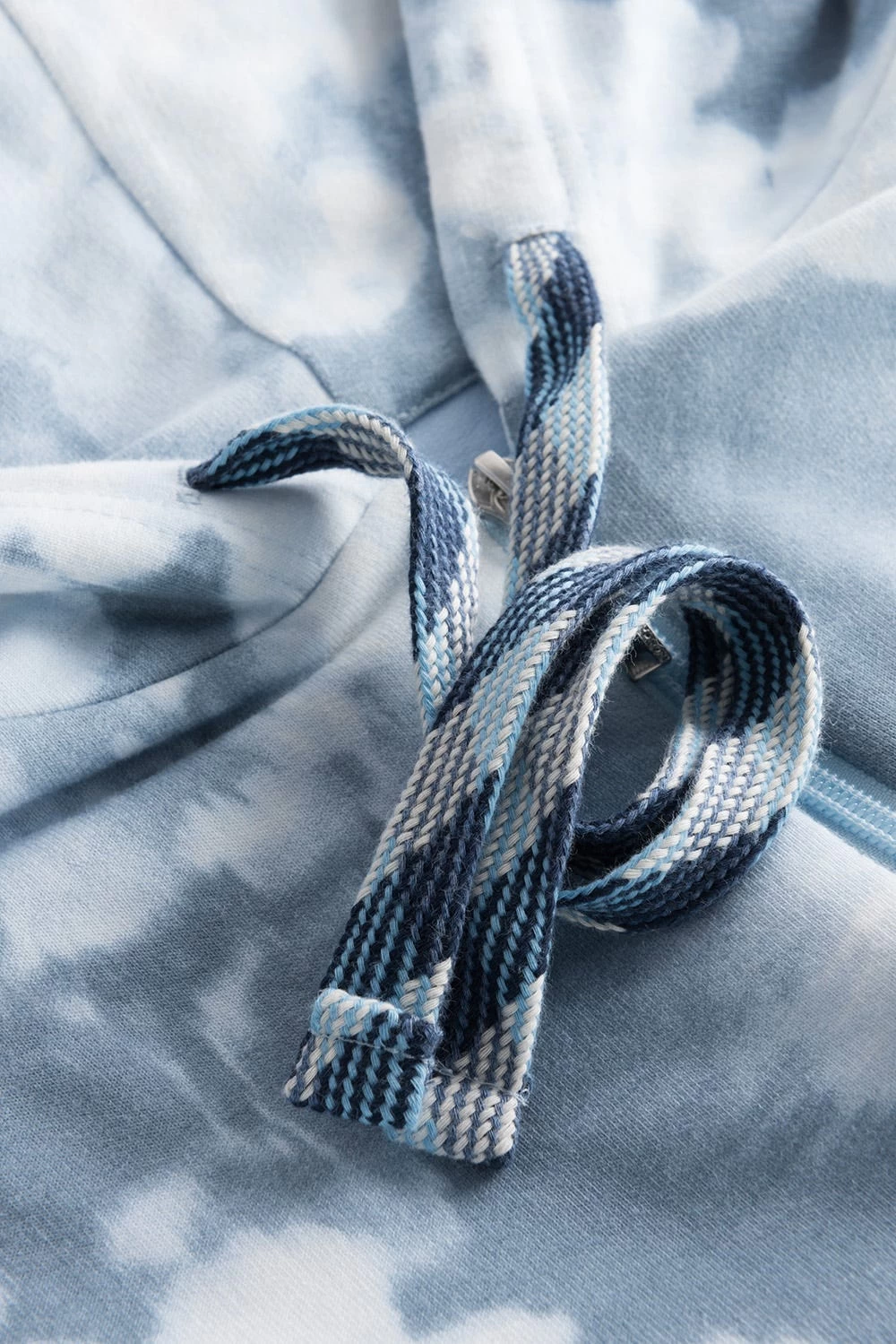 Sweatjacke Im Blauen Batik-Druck Hoodie Kapuze Bio-Baumwolle/Elasthan 5 Sweatjacke Im Blauen Batik-Druck Hoodie Kapuze Bio-Baumwolle/Elasthan - Image 5