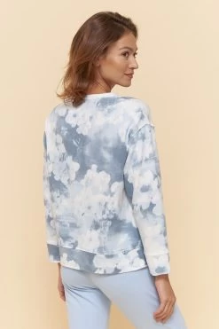 Sweatshirt Im Blauen Batik-Druck Loungeshirt Bio-Baumwolle/Elasthan 9 Sweatshirt Im Blauen Batik-Druck Loungeshirt Bio-Baumwolle/Elasthan -Pyjamas Für Zuhause 1223417 11714 2