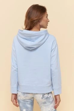 Sweatshirt Mit Stickerei "thanks" Blau Kapuze Hoodie Bio-Baumwolle/Elasthan -Pyjamas Für Zuhause 1223418 10556 2