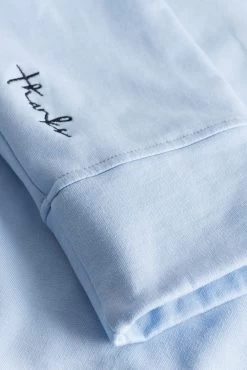 Sweatshirt Mit Stickerei "thanks" Blau Kapuze Hoodie Bio-Baumwolle/Elasthan -Pyjamas Für Zuhause 1223418 10556 5