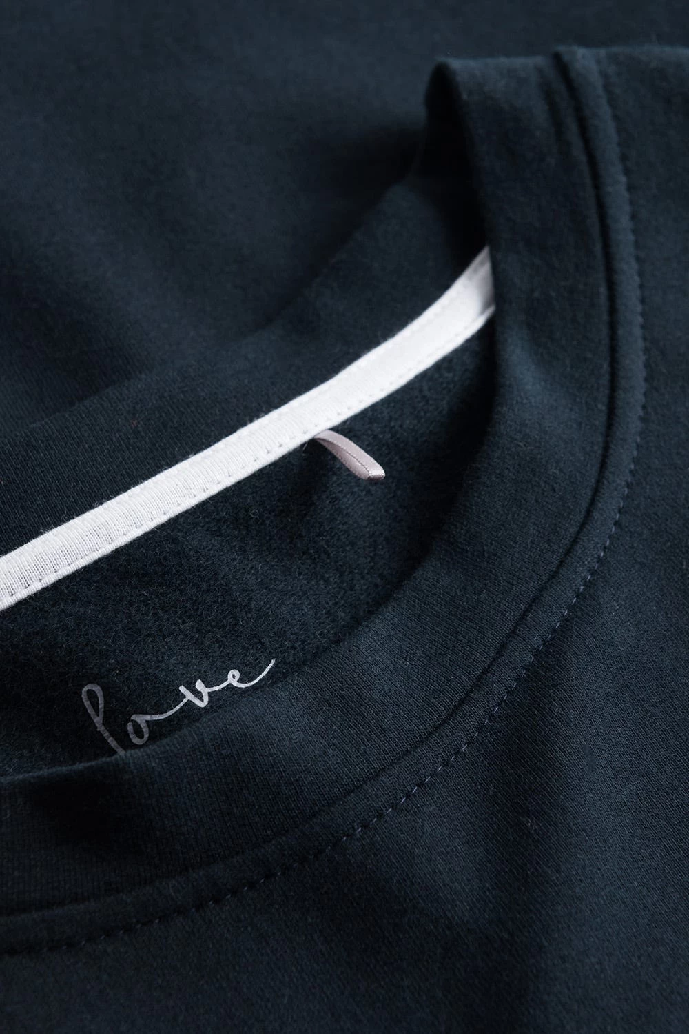 Sweatshirt Mit Stickerei "thanks" Dunkelblau Einfarbig Bio-Baumwolle/Elasthan 5 Sweatshirt Mit Stickerei "thanks" Dunkelblau Einfarbig Bio-Baumwolle/Elasthan - Image 5