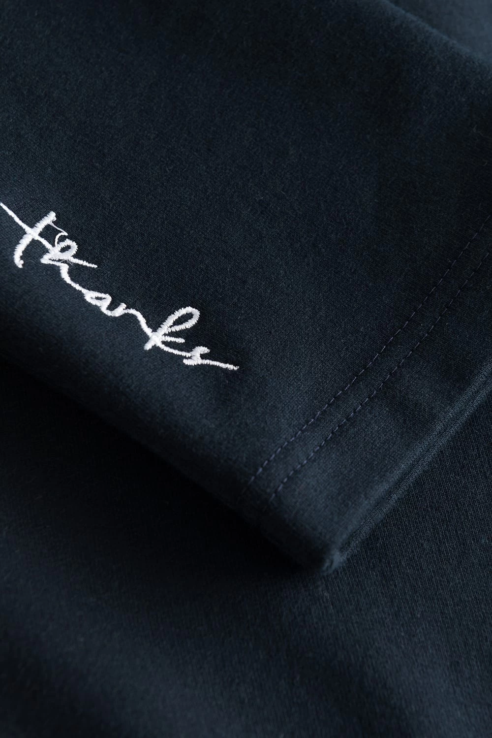 Sweatshirt Mit Stickerei "thanks" Dunkelblau Einfarbig Bio-Baumwolle/Elasthan 6 Sweatshirt Mit Stickerei "thanks" Dunkelblau Einfarbig Bio-Baumwolle/Elasthan - Image 6