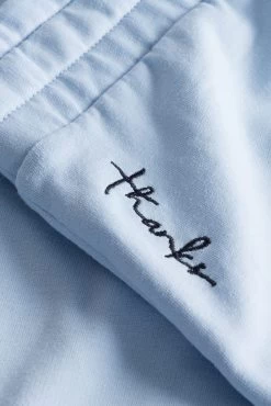 Basic Sweathose Mit Stickerei "thanks" Hellblau Bio-Baumwolle/Elasthan -Pyjamas Für Zuhause 1223423 10556 5