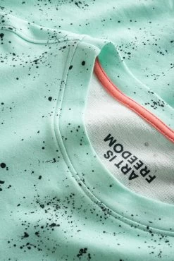 Sweatshirt Mit Schriftzug "hero" Im Farbspritzer-Druck Mintgrün Mix & Match Bio-Baumwolle/Elasthan -Pyjamas Für Zuhause 1223442 16389 11