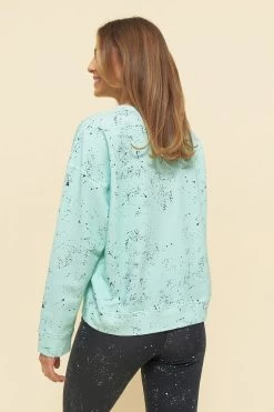 Sweatshirt Mit Schriftzug "hero" Im Farbspritzer-Druck Mintgrün Mix & Match Bio-Baumwolle/Elasthan -Pyjamas Für Zuhause 1223442 16389 9