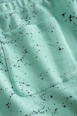 Bermuda Im Farbspritzer-Druck Sommer-Sweat Mintgrün Mix & Match Bio-Baumwolle/Elasthan -Pyjamas Für Zuhause 1223443 16389 5