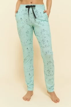 Sweathose Im Farbspritzer-Druck Mintgrün Mix & Match Bio-Baumwolle/Elasthan