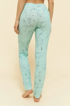 Sweathose Im Farbspritzer-Druck Mintgrün Mix & Match Bio-Baumwolle/Elasthan -Pyjamas Für Zuhause 1223444 16389 2