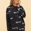 Sweatshirt Im Motivdruck "hero" Auf Farbspritzern Hoodie Mix & Match Bio-Baumwolle/Elasthan