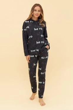 Sweatshirt Im Motivdruck "hero" Auf Farbspritzern Hoodie Mix & Match Bio-Baumwolle/Elasthan -Pyjamas Für Zuhause 1223445 16351 3