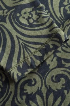 Pyjamashirt Im Orientalischen Druck Grün-Schwarz Aufgenähte Bänder Mix & Match Baumwolle/Modal Große Größen Bis 54 -Pyjamas Für Zuhause 1223470 16605 5