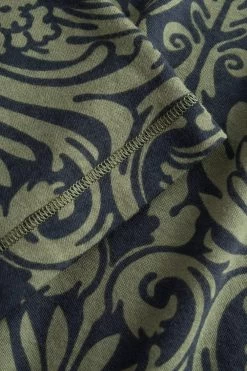 Pyjamashirt Im Orientalischen Druck Grün-Schwarz Aufgenähte Bänder Mix & Match Baumwolle/Modal Große Größen Bis 54 -Pyjamas Für Zuhause 1223470 16605 6