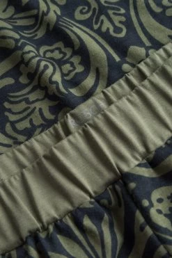 7/8-Hose Im Orientalischen Druck Grün-Schwarz Aufgenähte Bänder Mix & Match Baumwolle/Modal Große Größen Bis 54 -Pyjamas Für Zuhause 1223471 16605 12